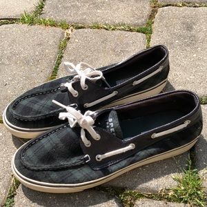 Plaid Sperry Canvas shoes